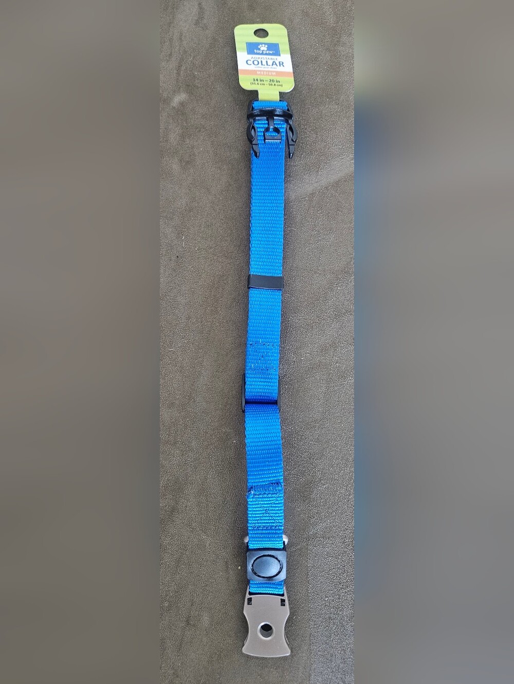Top Paw Blue Adjustable Nylon Dog Collar Medium 14" - 20" And 5280 Dog Collar